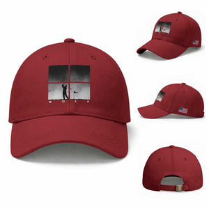Gift For Sports Lover Baseball Cap Retro Golf Silhouette Art TS12 Baseball Cap Universal Fit Cherry Red Print Your Wear
