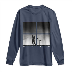 Gift For Sports Lover Long Sleeve Shirt Retro Golf Silhouette Art TS12 Navy Print Your Wear