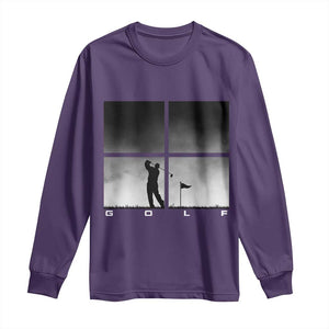Gift For Sports Lover Long Sleeve Shirt Retro Golf Silhouette Art TS12 Purple Print Your Wear