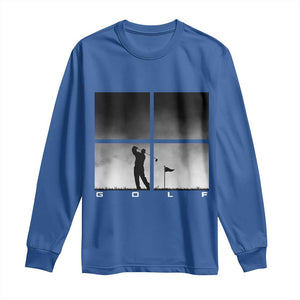 Gift For Sports Lover Long Sleeve Shirt Retro Golf Silhouette Art TS12 Royal Blue Print Your Wear