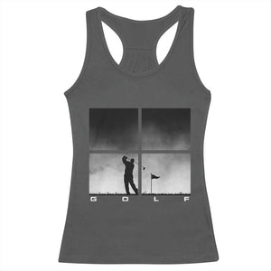Gift For Sports Lover Racerback Tank Top Retro Golf Silhouette Art TS12 Dark Heather Print Your Wear