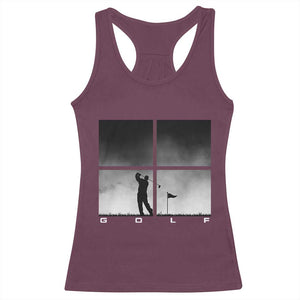 Gift For Sports Lover Racerback Tank Top Retro Golf Silhouette Art TS12 Maroon Print Your Wear