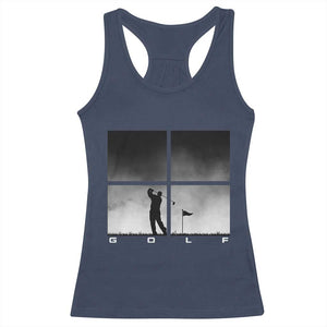 Gift For Sports Lover Racerback Tank Top Retro Golf Silhouette Art TS12 Navy Print Your Wear