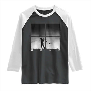 Gift For Sports Lover Raglan Shirt Retro Golf Silhouette Art TS12 Black White Print Your Wear