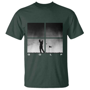 Gift For Sports Lover T Shirt Retro Golf Silhouette Art TS12 Dark Forest Green Print Your Wear