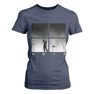 Gift For Sports Lover T Shirt For Women Retro Golf Silhouette Art TS12 Navy Print Your Wear