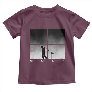 Gift For Sports Lover Toddler T Shirt Retro Golf Silhouette Art TS12 Maroon Print Your Wear