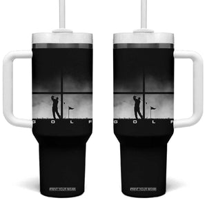 Gift For Sports Lover Tumbler With Handle Retro Golf Silhouette Art TS12 One Size: 40 oz Black Print Your Wear