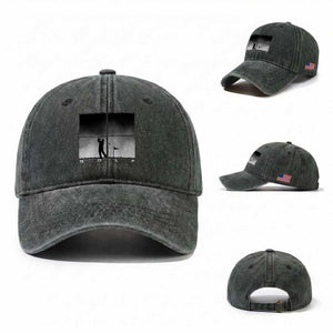 Gift For Sports Lover Washed Cotton Baseball Cap Retro Golf Silhouette Art TS12 Washed Cap Universal Fit Dark Green Print Your Wear