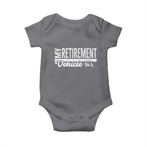 My Retirement Vehicle Golf Cart Baby Onesie Funny Retired Plan TS12 Charcoal Print Your Wear