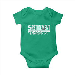 My Retirement Vehicle Golf Cart Baby Onesie Funny Retired Plan TS12 Irish Green Print Your Wear