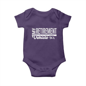 My Retirement Vehicle Golf Cart Baby Onesie Funny Retired Plan TS12 Purple Print Your Wear