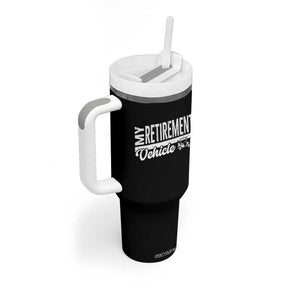My Retirement Vehicle Golf Cart Tumbler With Handle Funny Retired Plan TS12 Print Your Wear