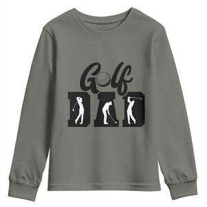Golf Dad Youth Sweatshirt Gift For Sport Lover TS12 Military Green Print Your Wear