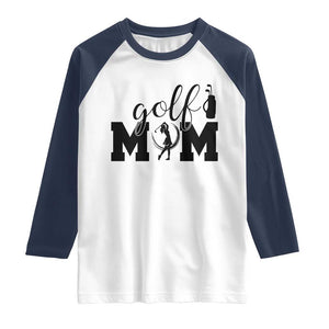 Proud Golf Mom Lifestyle Raglan Shirt Sports Gift Idea TS12 White Navy Print Your Wear