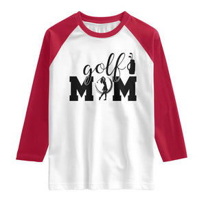 Proud Golf Mom Lifestyle Raglan Shirt Sports Gift Idea TS12 White Red Print Your Wear