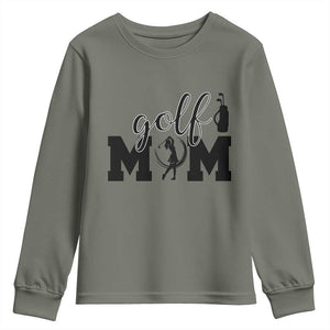 Proud Golf Mom Lifestyle Youth Sweatshirt Sports Gift Idea TS12 Military Green Print Your Wear