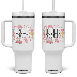 Golf Mom Life Proud Tumbler With Handle Sports Lover Gift TS12 One Size: 40 oz White Print Your Wear