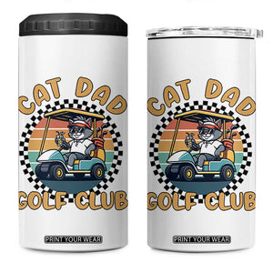 Cat Dad Golf Club 4 in 1 Can Cooler Tumbler Funny Sports Lover Gift TS12 One Size: 16 oz White Print Your Wear