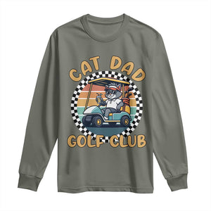 Cat Dad Golf Club Long Sleeve Shirt Funny Sports Lover Gift TS12 Military Green Print Your Wear