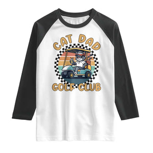 Cat Dad Golf Club Raglan Shirt Funny Sports Lover Gift TS12 White Black Print Your Wear