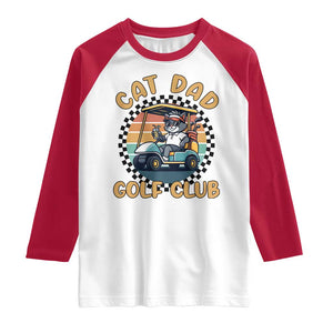 Cat Dad Golf Club Raglan Shirt Funny Sports Lover Gift TS12 White Red Print Your Wear