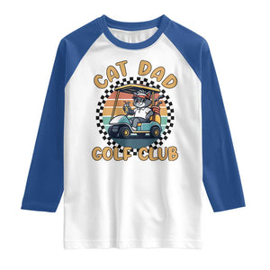 Cat Dad Golf Club Raglan Shirt Funny Sports Lover Gift TS12 White Royal Print Your Wear