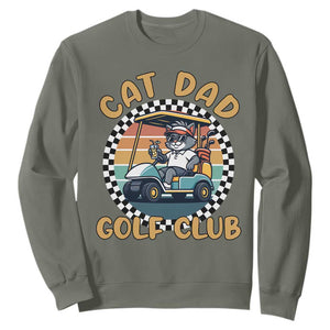 Cat Dad Golf Club Sweatshirt Funny Sports Lover Gift TS12 Military Green Print Your Wear
