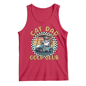 Cat Dad Golf Club Tank Top Funny Sports Lover Gift TS12 Red Print Your Wear