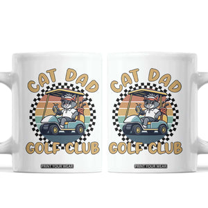 Cat Dad Golf Club Coffee Mug Funny Sports Lover Gift TS12 White Print Your Wear
