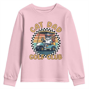 Cat Dad Golf Club Youth Sweatshirt Funny Sports Lover Gift TS12 Light Pink Print Your Wear