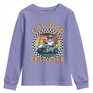 Cat Dad Golf Club Youth Sweatshirt Funny Sports Lover Gift TS12 Violet Print Your Wear