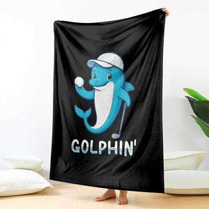 Golphin Dolphin Pun Throw Blanket Funny Golf Gift TS12 Print Your Wear