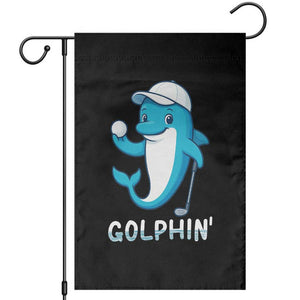 Golphin Dolphin Pun Garden Flag Funny Golf Gift TS12 Black Print Your Wear