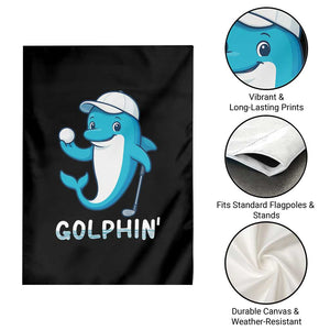 Golphin Dolphin Pun Garden Flag Funny Golf Gift TS12 Print Your Wear