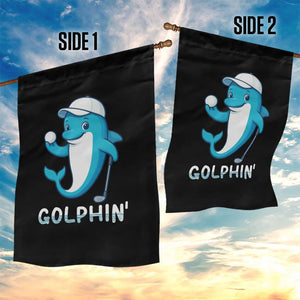 Golphin Dolphin Pun Garden Flag Funny Golf Gift TS12 Print Your Wear