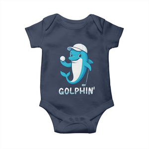 Golphin Dolphin Pun Baby Onesie Funny Golf Gift TS12 Navy Print Your Wear