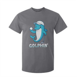 Golphin Dolphin Pun T Shirt For Kid Funny Golf Gift TS12 Charcoal Print Your Wear