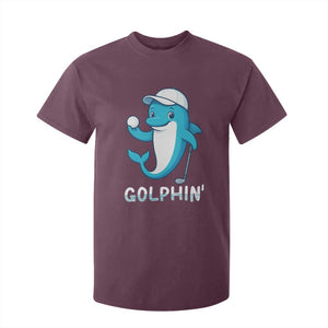 Golphin Dolphin Pun T Shirt For Kid Funny Golf Gift TS12 Maroon Print Your Wear