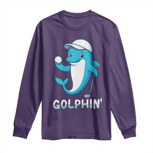 Golphin Dolphin Pun Long Sleeve Shirt Funny Golf Gift TS12 Purple Print Your Wear