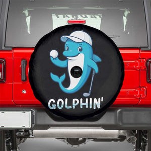 Golphin Dolphin Pun Spare Tire Cover Funny Golf Gift TS12 Black Print Your Wear