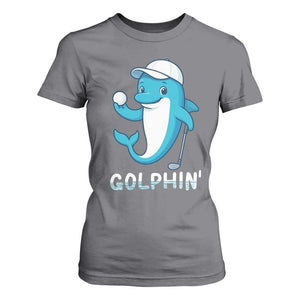 Golphin Dolphin Pun T Shirt For Women Funny Golf Gift TS12 Charcoal Print Your Wear