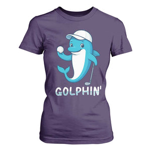 Golphin Dolphin Pun T Shirt For Women Funny Golf Gift TS12 Purple Print Your Wear