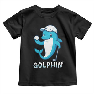 Golphin Dolphin Pun Toddler T Shirt Funny Golf Gift TS12 Black Print Your Wear