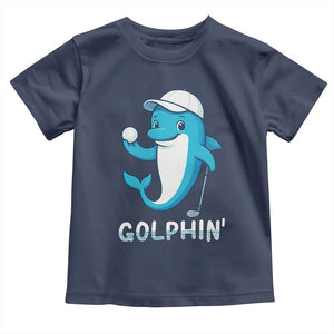 Golphin Dolphin Pun Toddler T Shirt Funny Golf Gift TS12 Navy Print Your Wear