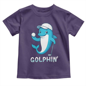 Golphin Dolphin Pun Toddler T Shirt Funny Golf Gift TS12 Purple Print Your Wear