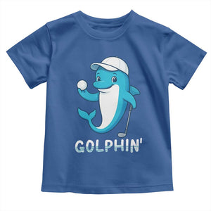 Golphin Dolphin Pun Toddler T Shirt Funny Golf Gift TS12 Royal Blue Print Your Wear