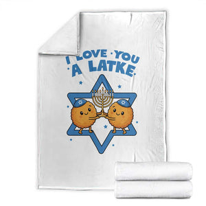 Funny Hanukkah Throw Blanket I Love You A Latke Gift TS12 White Print Your Wear