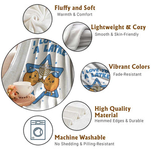 Funny Hanukkah Throw Blanket I Love You A Latke Gift TS12 Print Your Wear