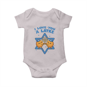 Funny Hanukkah Baby Onesie I Love You A Latke Gift TS12 Ice Gray Print Your Wear